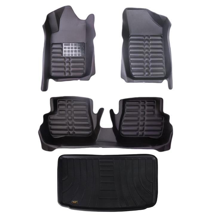 کفپوش پنج بعدی خودرو مدل ECCO مناسب برای پژو 207 هاچبک به همراه کفپوش صندوق خودرو